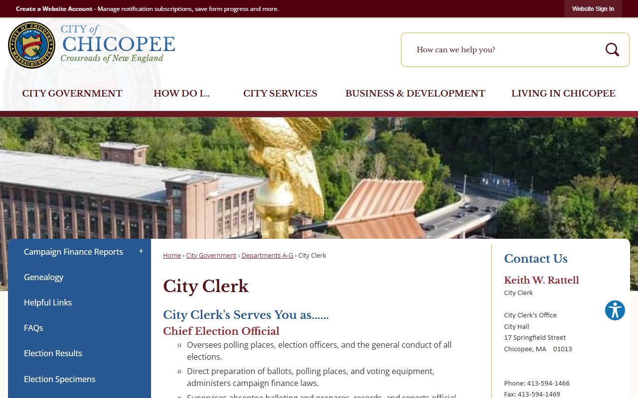 Chicopee death records city clerk page