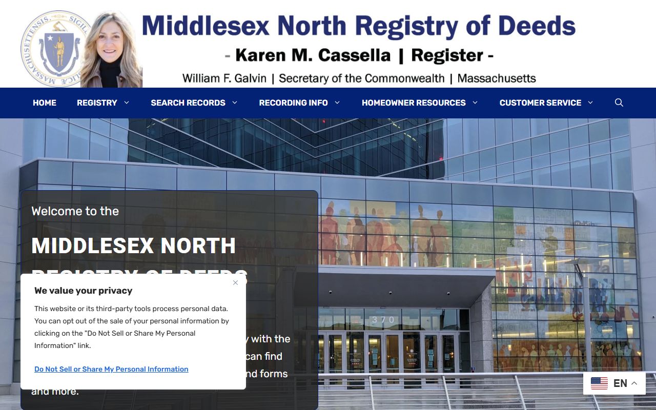 Middlesex County death records - Middlesex North Registry portal
