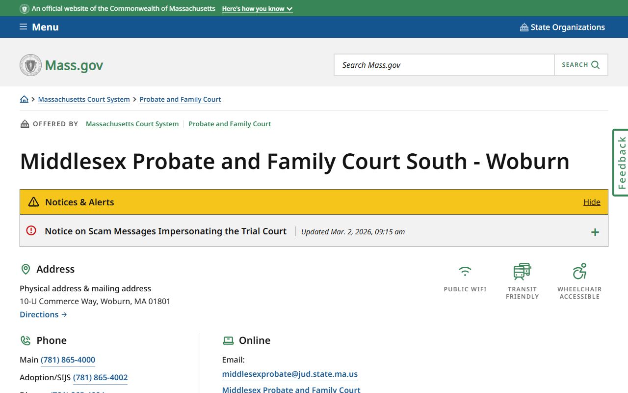 Middlesex County death records - Middlesex Probate Court South portal